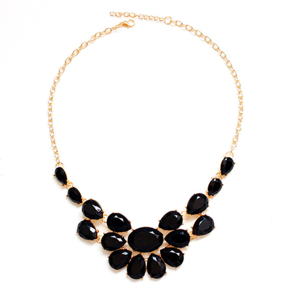 New Black & Gold Bib Statement Necklace